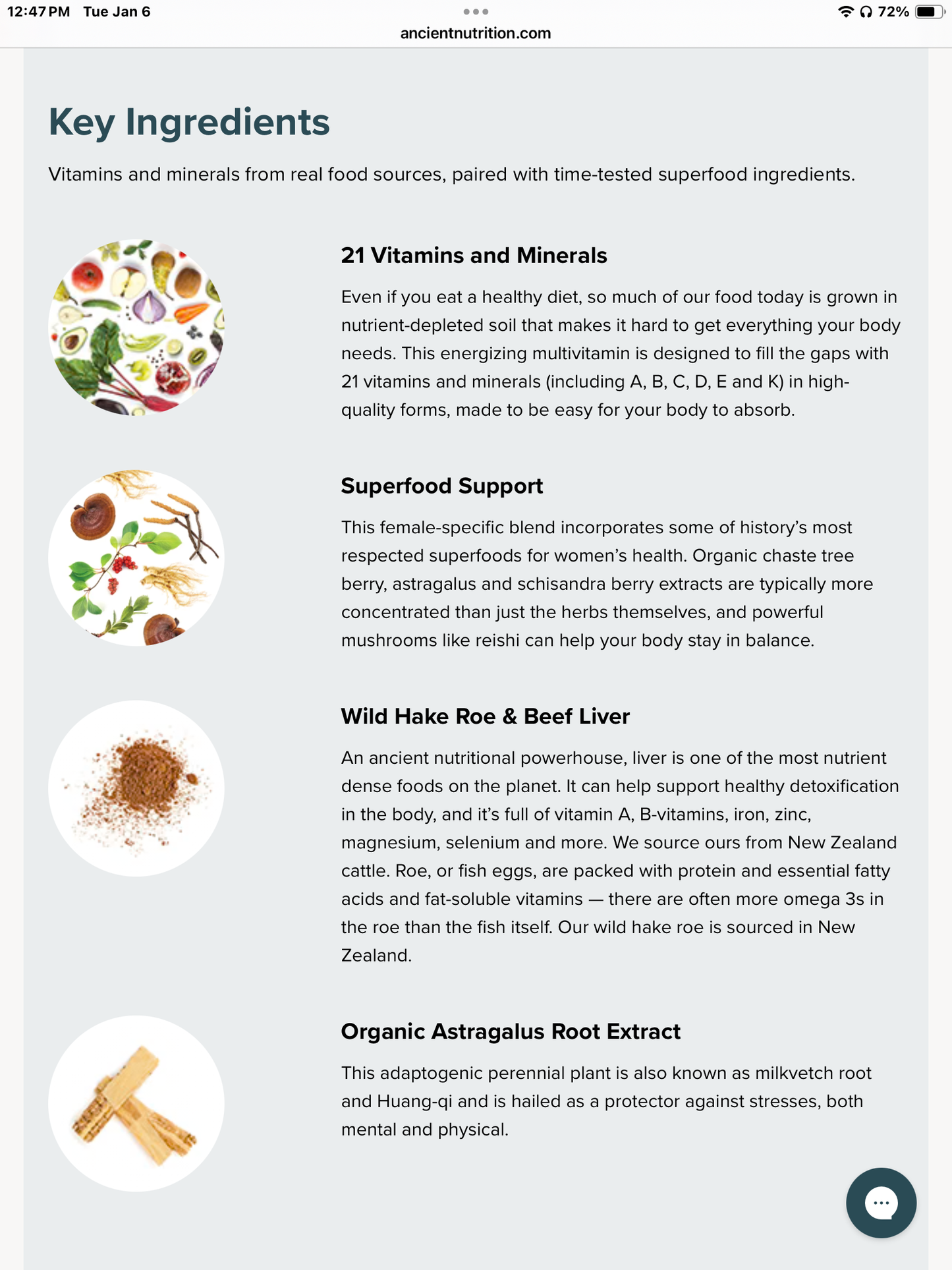 ANCIENT NUTRITION- Women’s 40+Daily Multivitamin - 90Ct