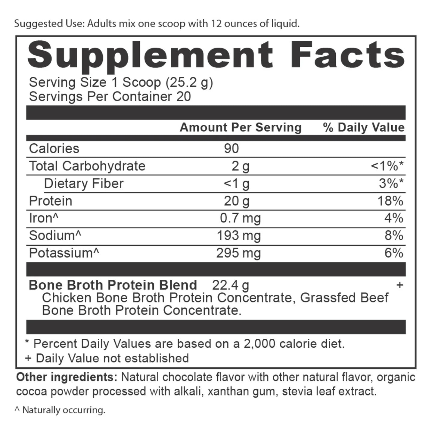 ANCIENT NUTRITION - Bone Broth Protein - Chocolate - 20 servings