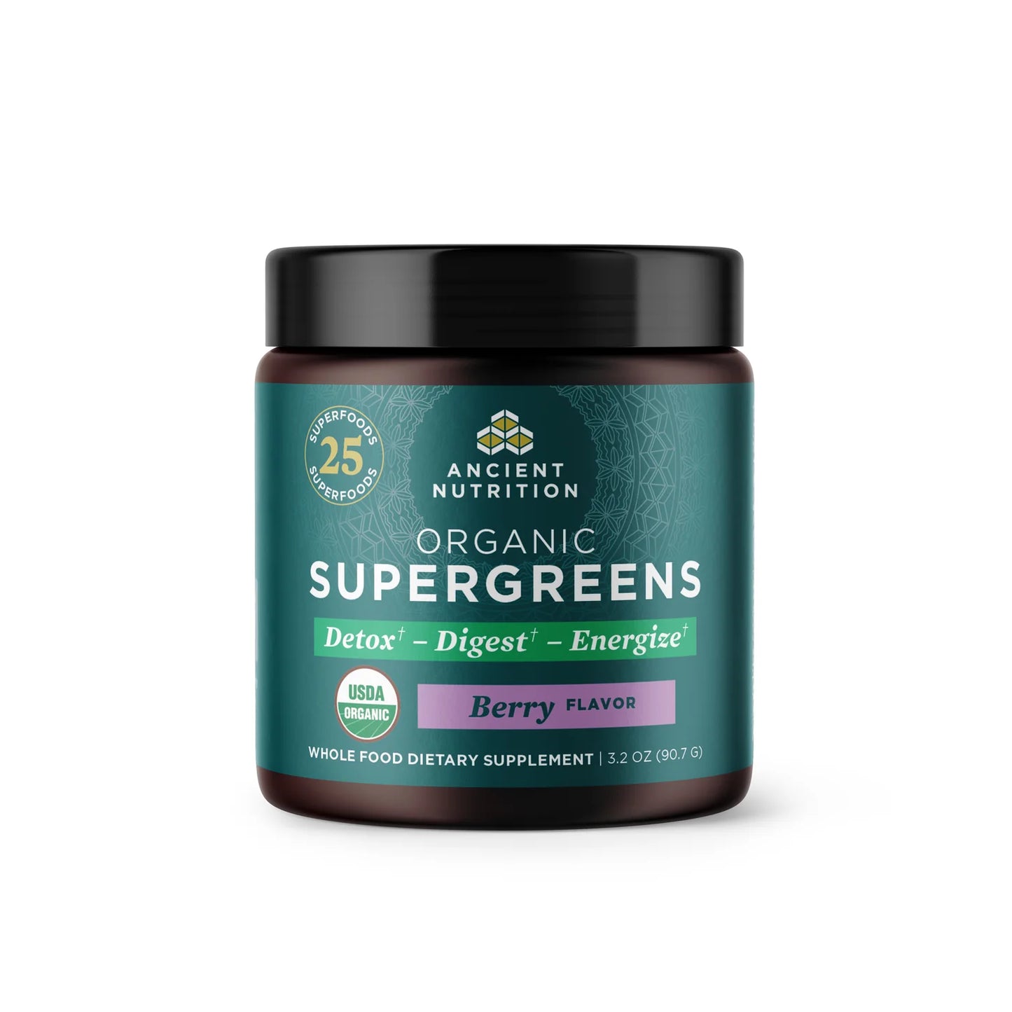 ANCIENT NUTRITION - Organic Super Greens Powder - Berry - 3.2oz
