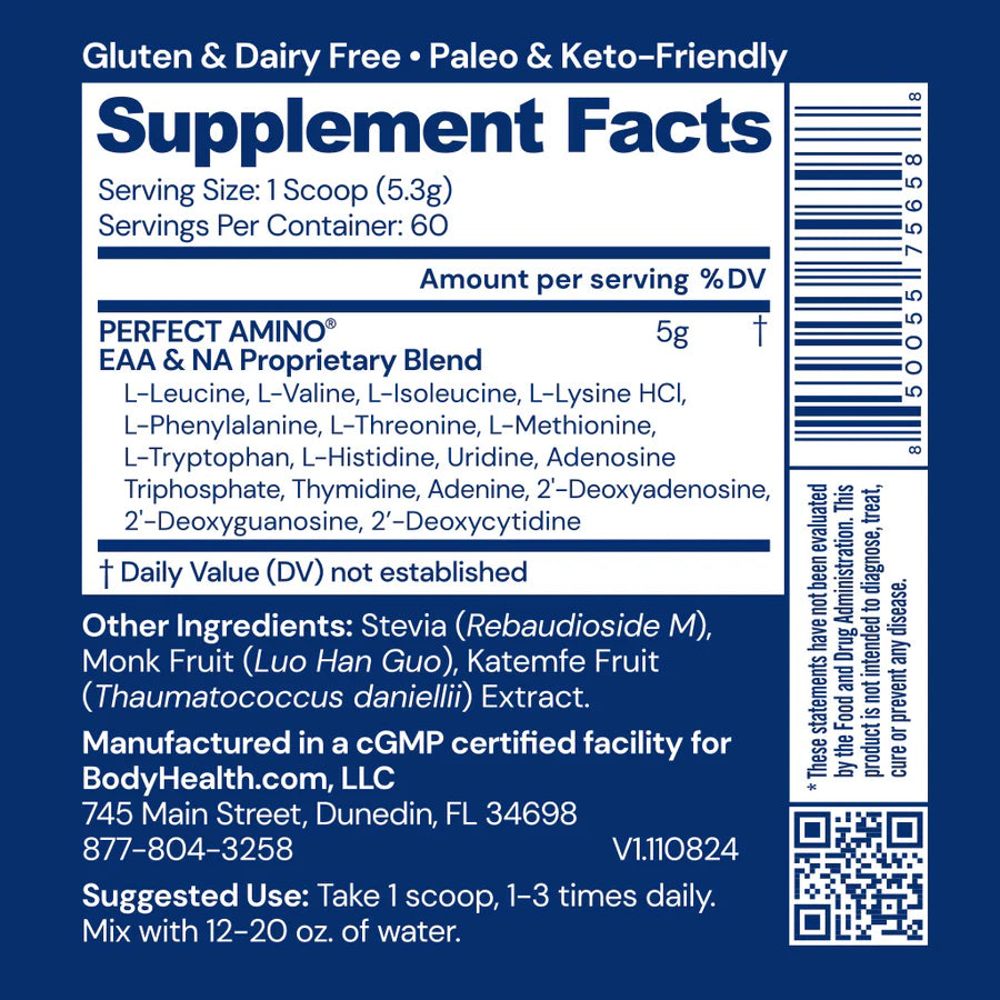 BODYHEALTH - Perfect Amino - Unflavored - 60 servings