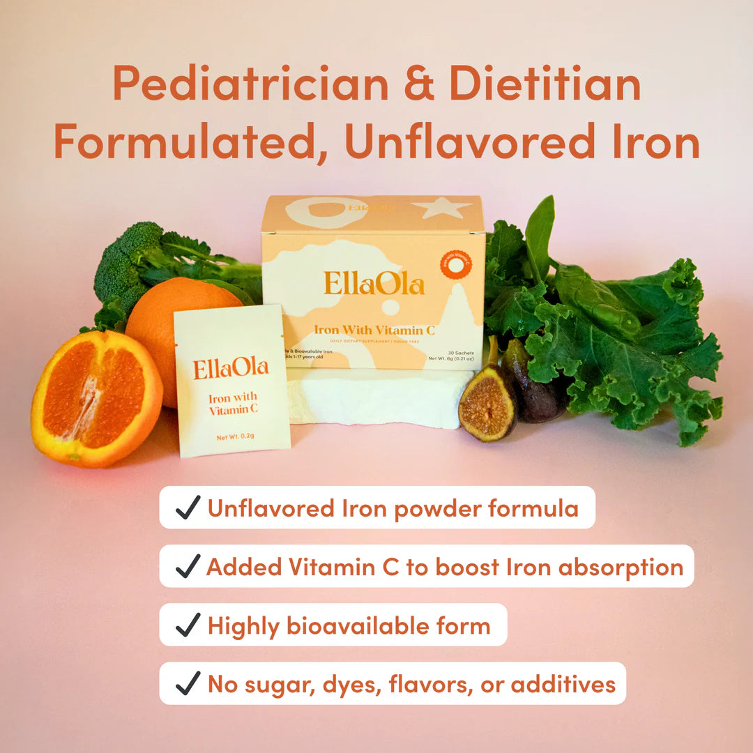 EllaOla - unflavored IRON + Vitamin C - 30ct