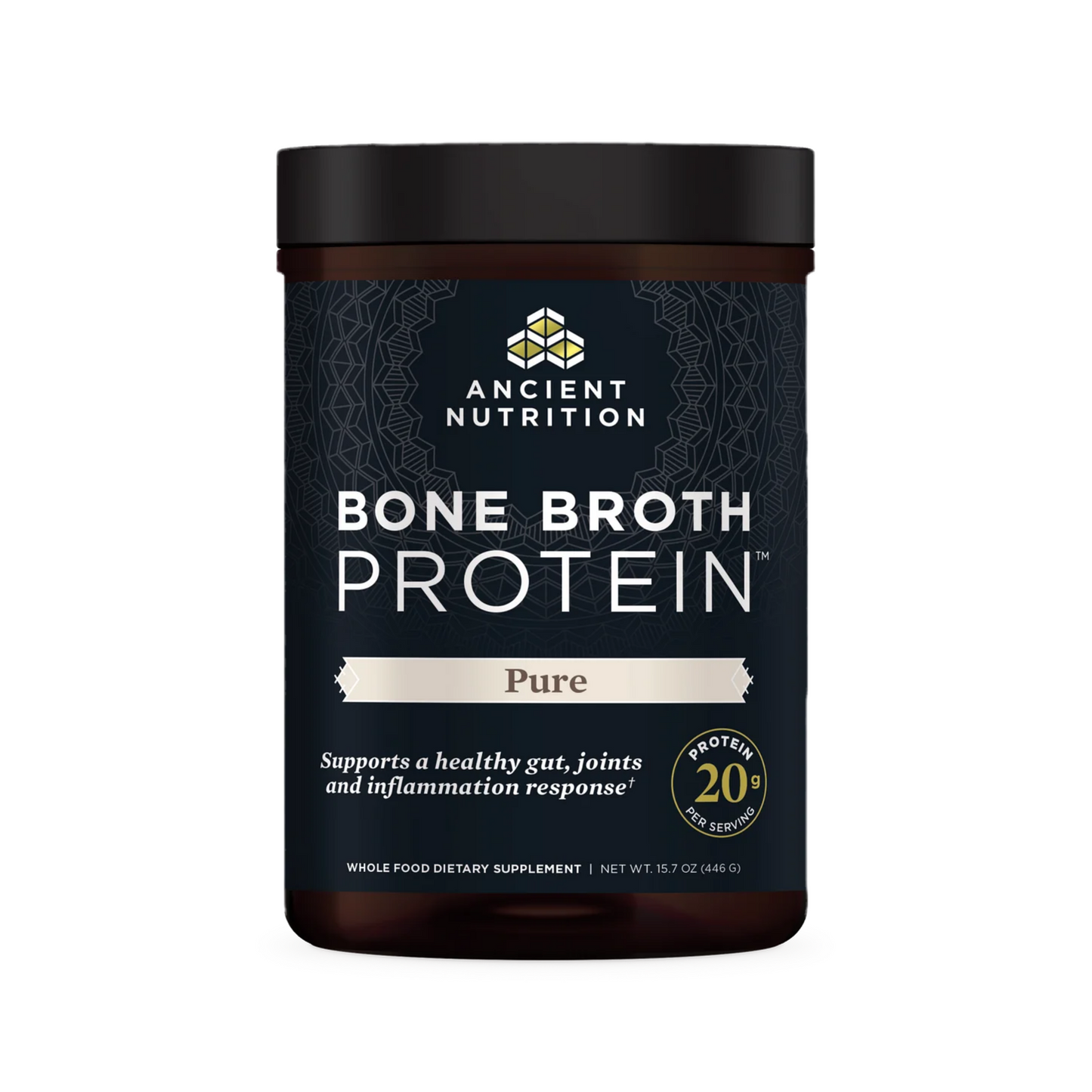 ANCIENT NUTRITION - Bone Broth Protein -Pure - 20 servings