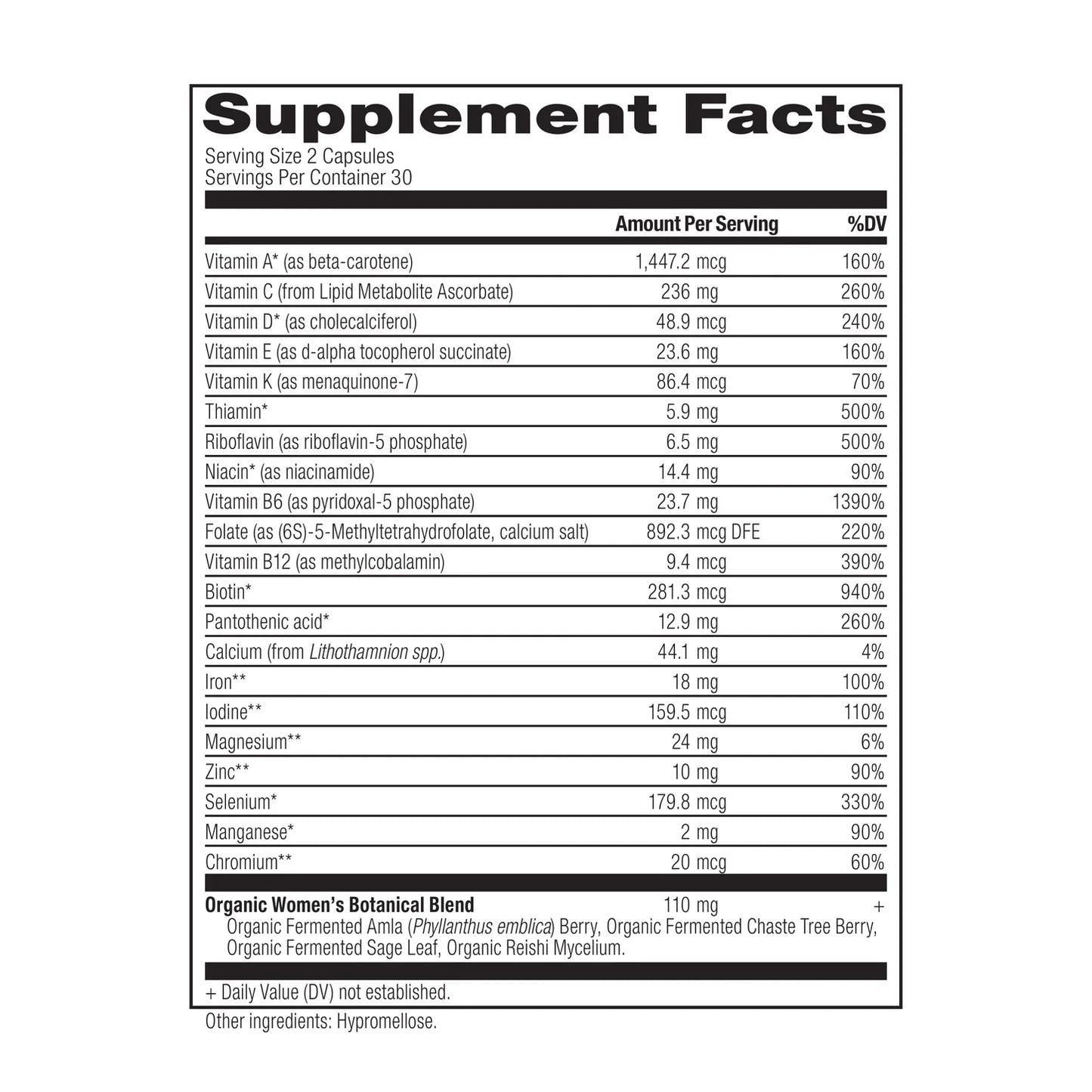 ANCIENT NUTRITION - Women’s Fermented Multi - 60 Capsules