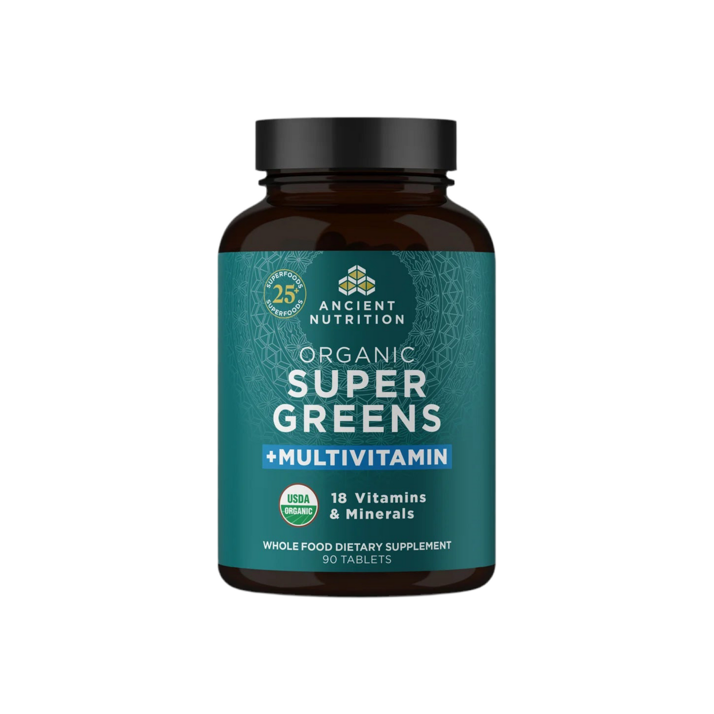 ANCIENT NUTRITION - Organic Super Greens - Multivitamin - 90 tablets