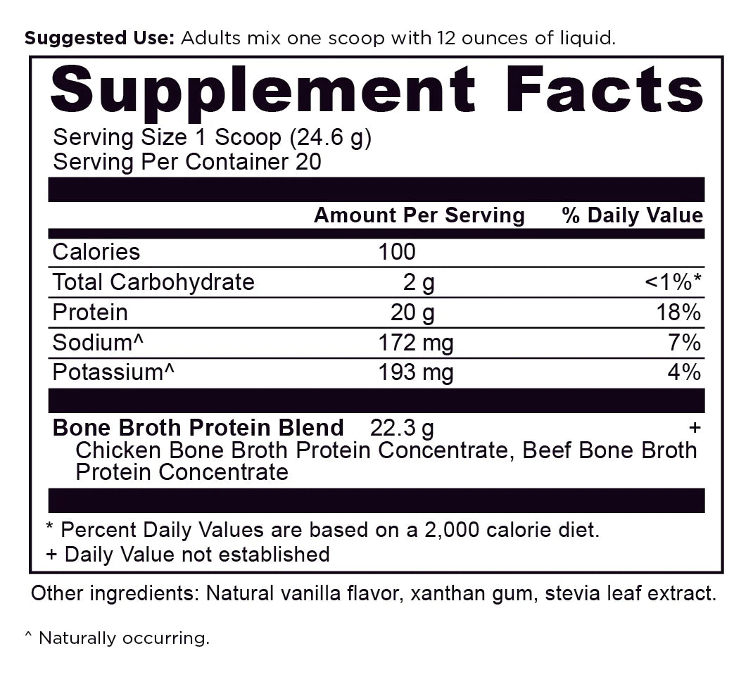 ANCIENT NUTRITION - Bone Broth Protein - Vanilla - 20 servings