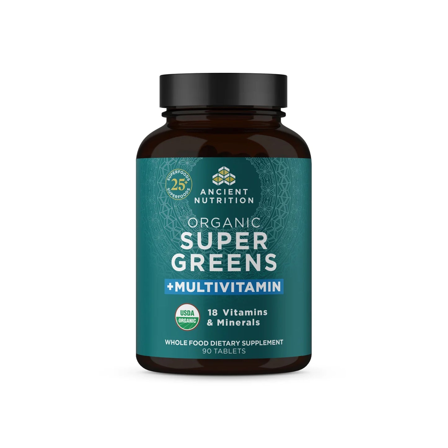 ANCIENT NUTRITION - Organic Super Greens - Multivitamin - 90 tablets
