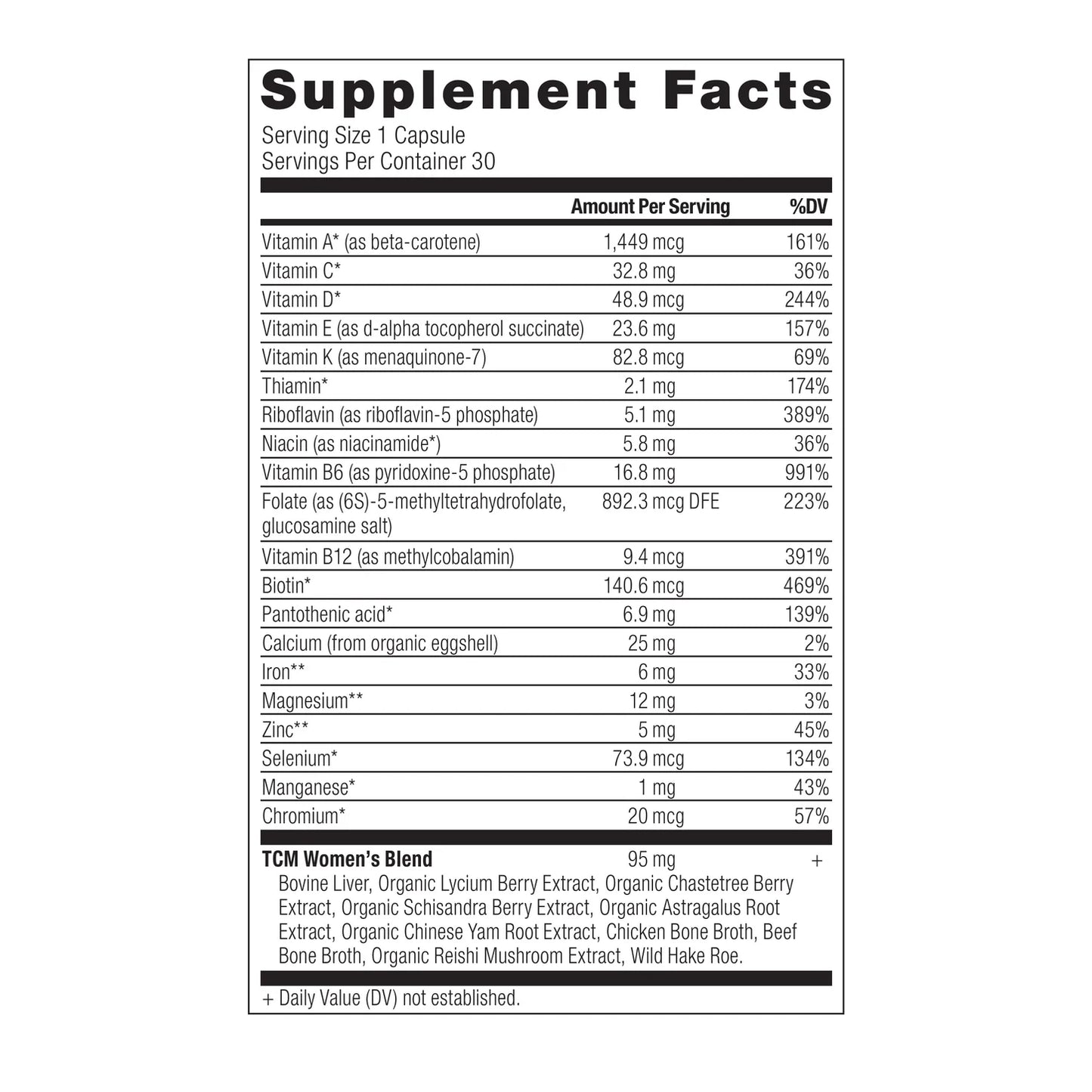 ANCIENT NUTRITION - Women’s Once Daily Multi - 30 Capsules