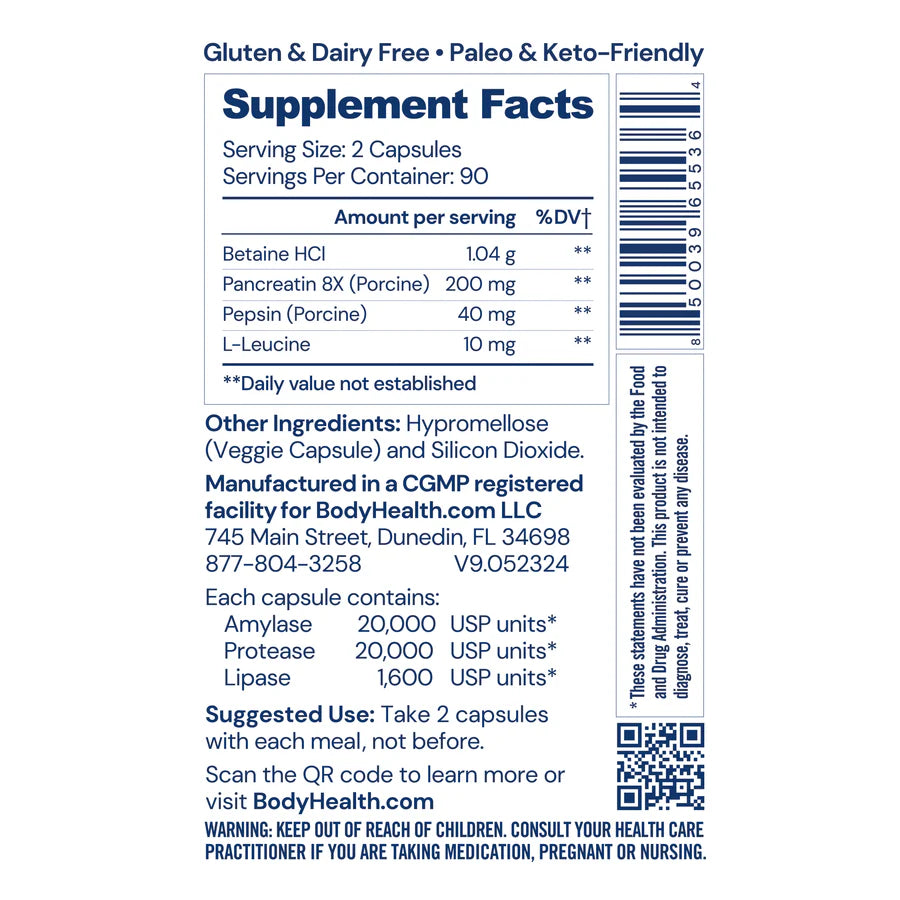 BODYHEALTH - Digestive Enzymes - 180 Capsules