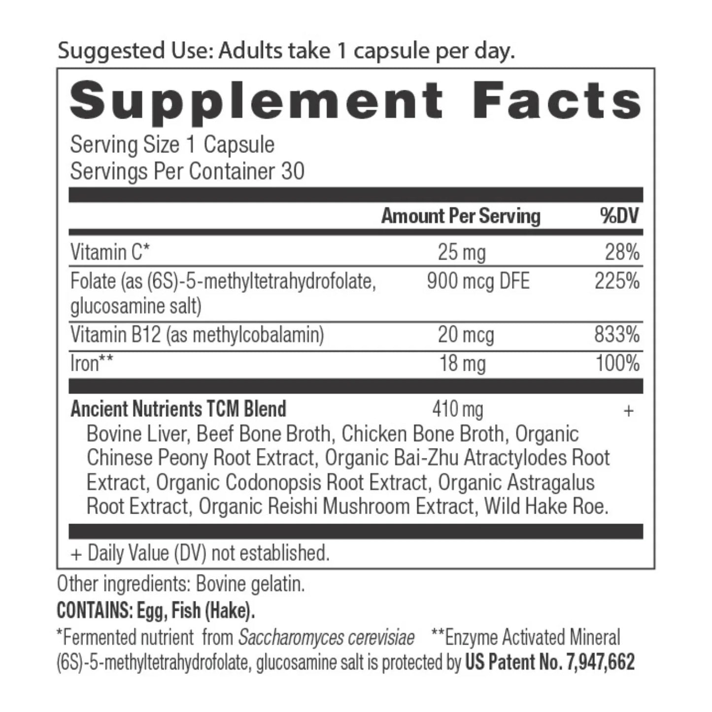 ANCIENT NUTRITION - Iron - 30 Capsules