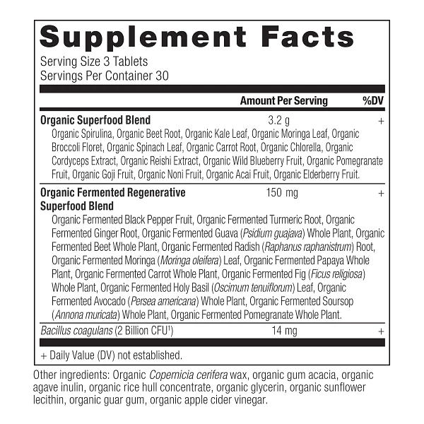 ANCIENT NUTRITION - Organic Super Greens - Detox Digest Energize - 90 tablets
