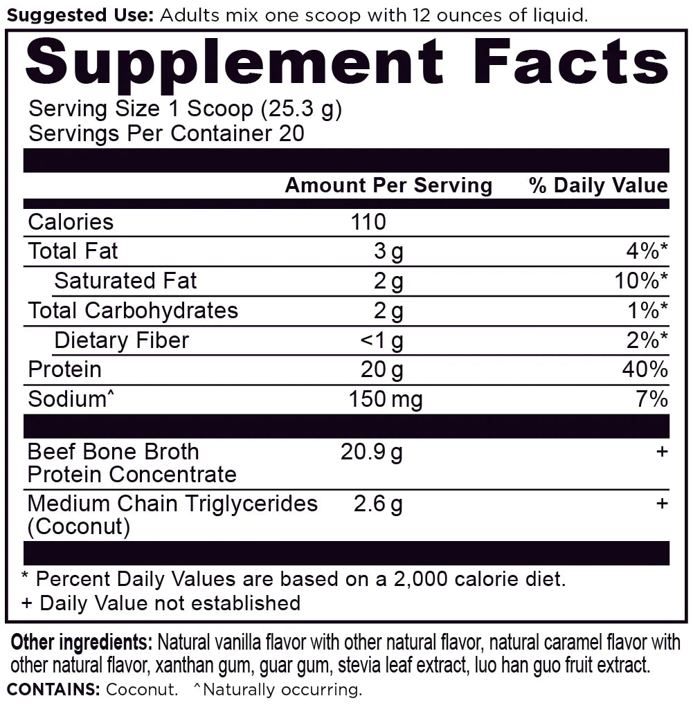 ANCIENT NUTRITION - Bone Broth Protein - Salted Caramel - 20 servings
