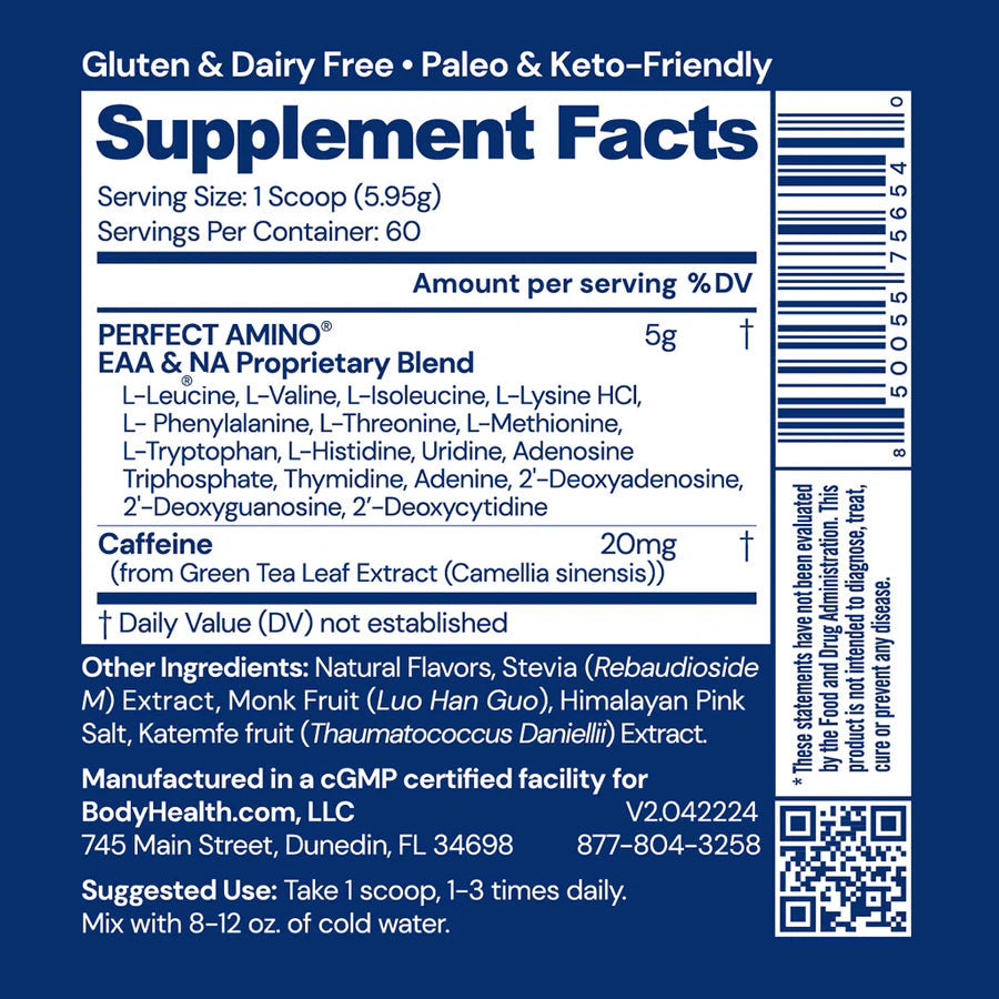 BODYHEALTH - Perfect Amino Powder - Mocha - 60 Servings