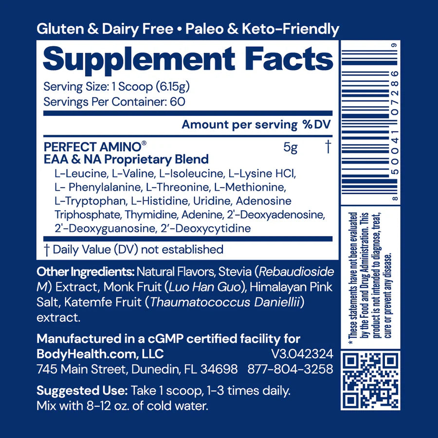 BODYHEALTH - Perfect Amino Powder - Chocolate - 60 Servings