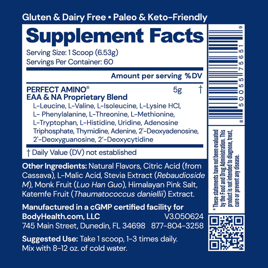 BODYHEALTH - Perfect Amino - Powder - Strawberry - 60 Servings