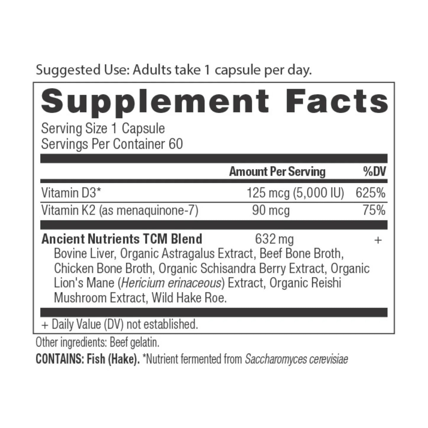 ANCIENT NUTRITION - Vitamin D - 60 Capsules