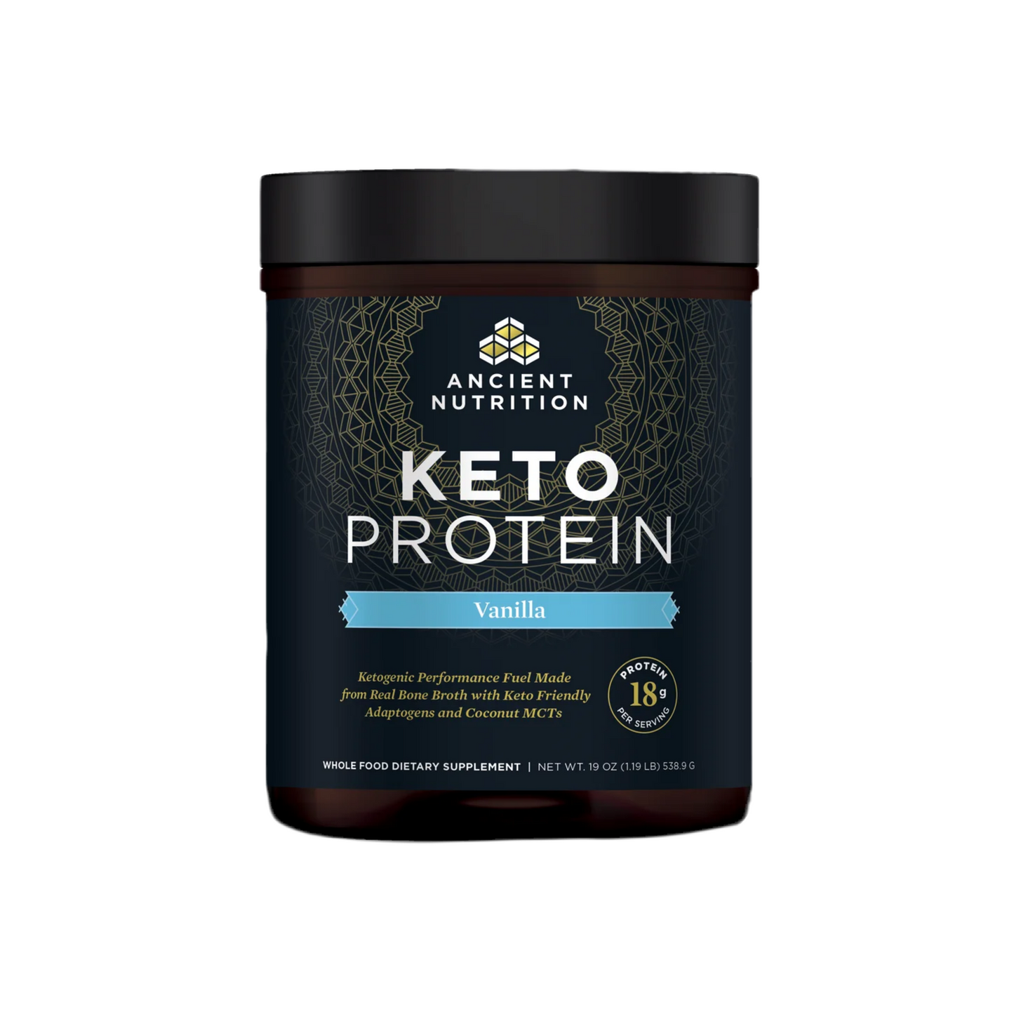 ANCIENT NUTRITION - Keto Protein – Vanilla - 17 servings