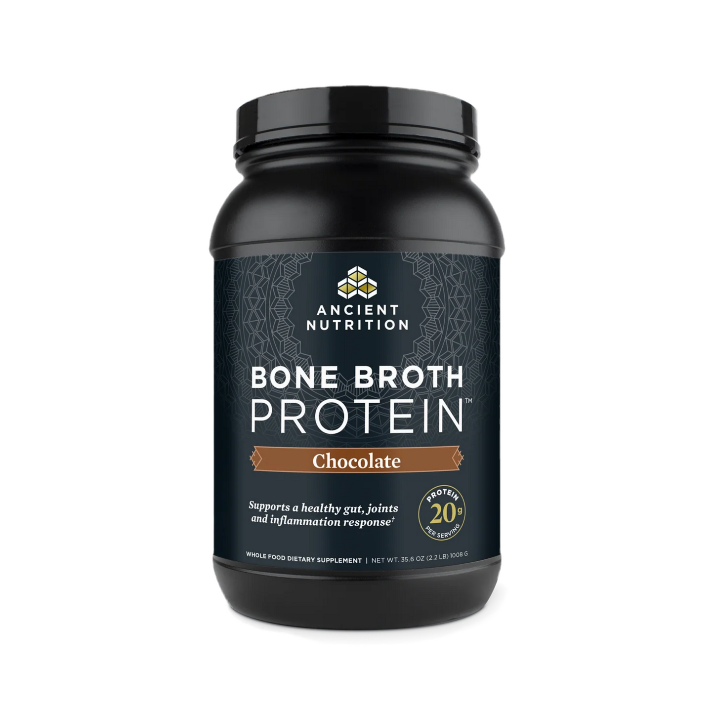ANCIENT NUTRITION - Bone Broth Protein – Chocolate - 40 servings