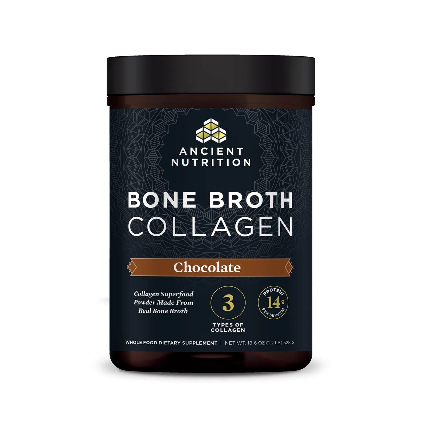 ANCIENT NUTRITION - Bone Broth Collagen - Chocolate - 30 servings