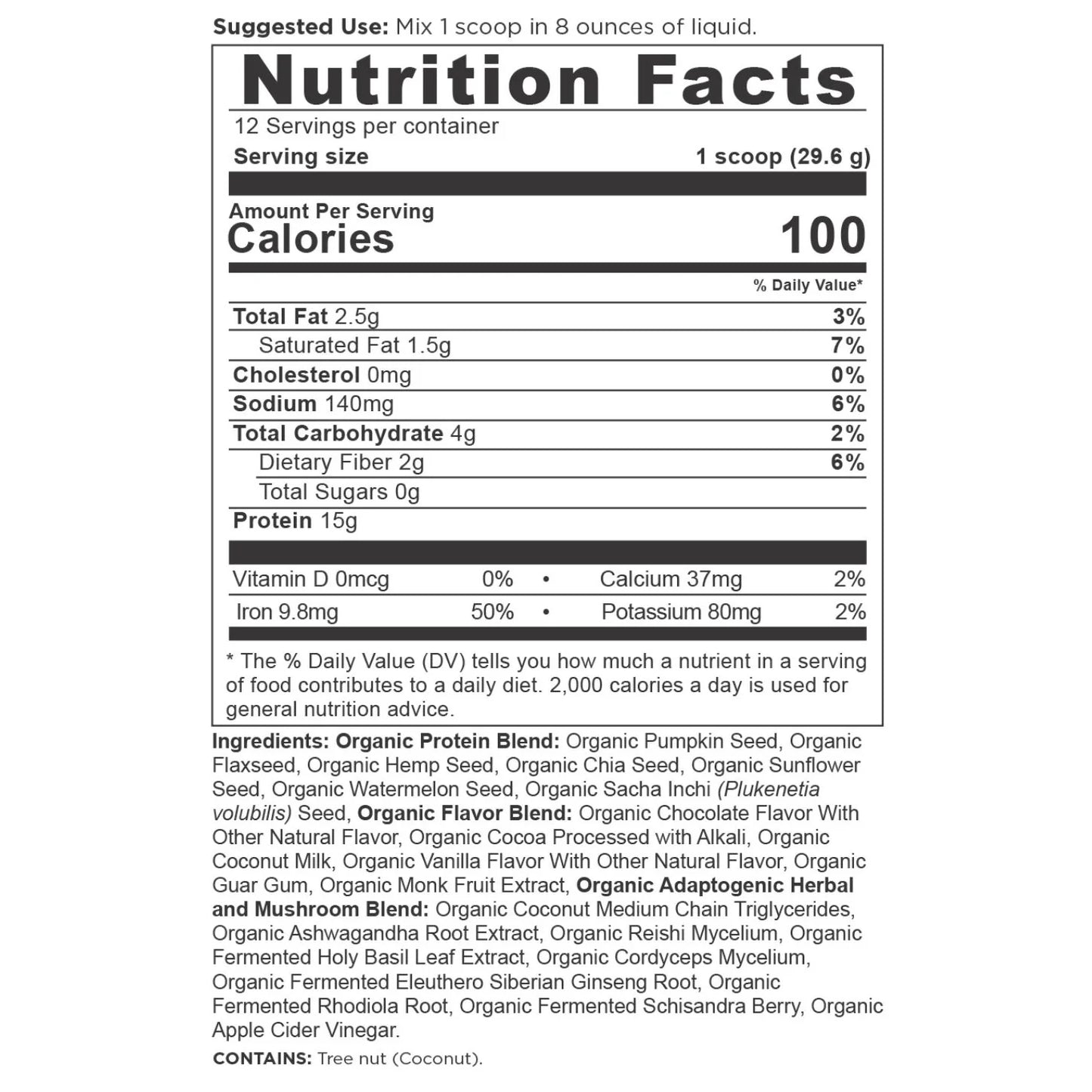 ANCIENT NUTRITION - Plant Protein – Chocolate 12 servings