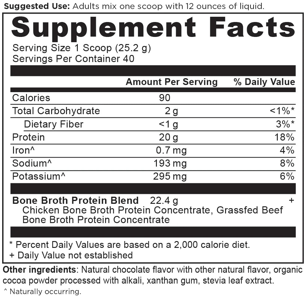 ANCIENT NUTRITION - Bone Broth Protein – Chocolate - 40 servings