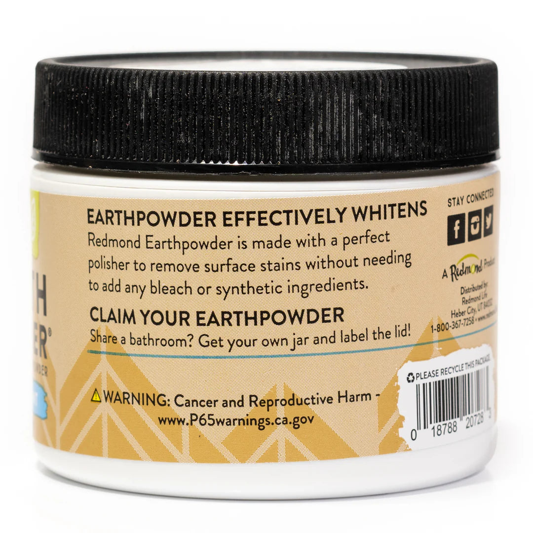 REDMOND Earth Powder - Mineral Toothpowder - Peppermint - 1.8oz