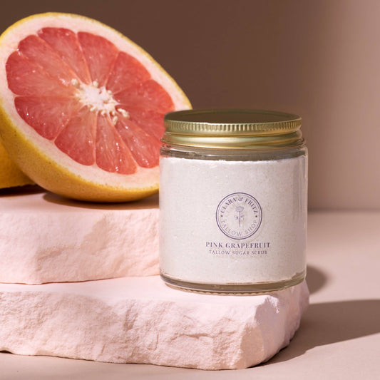 Clara & Fritz - Pink Grapefruit Tallow Sugar Scrub: 4 oz