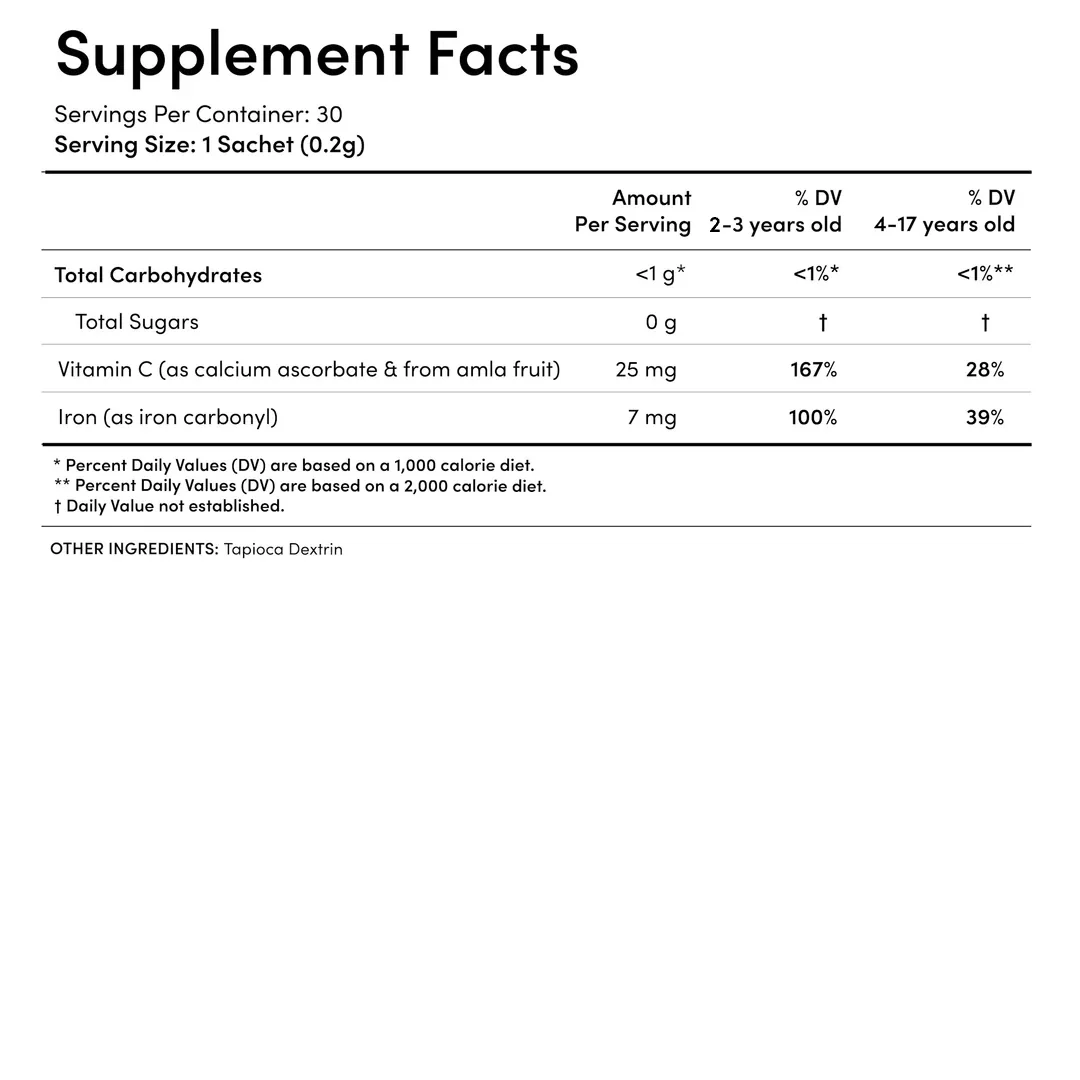 EllaOla - unflavored IRON + Vitamin C - 30ct