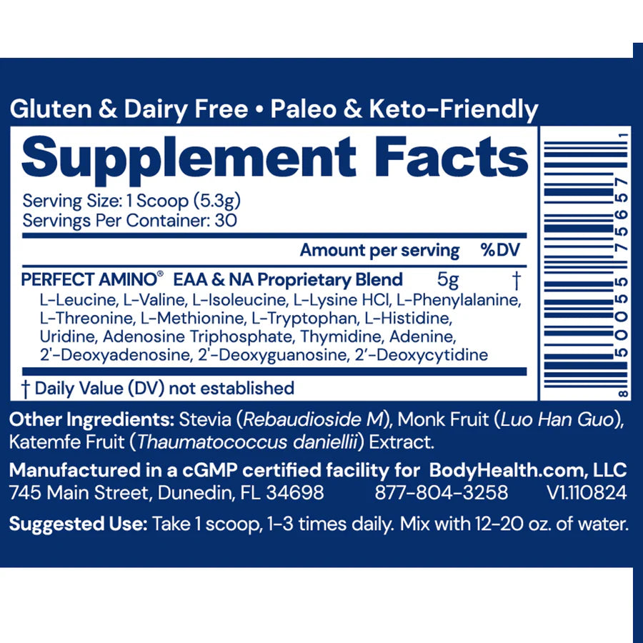 BODYHEALTH - Perfect Amino Powder - unflavored - 30 servings