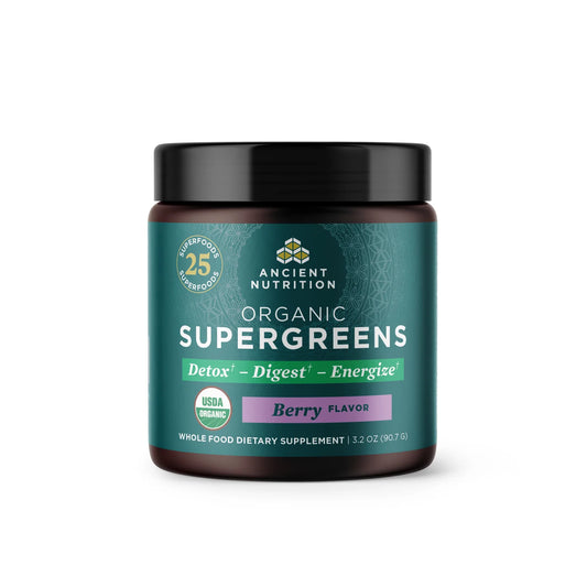 ANCIENT NUTRITION - Organic Super Greens Powder - Berry - 3.2oz