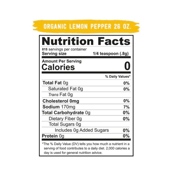 Real Salt Organic Lemon Pepper (26oz)