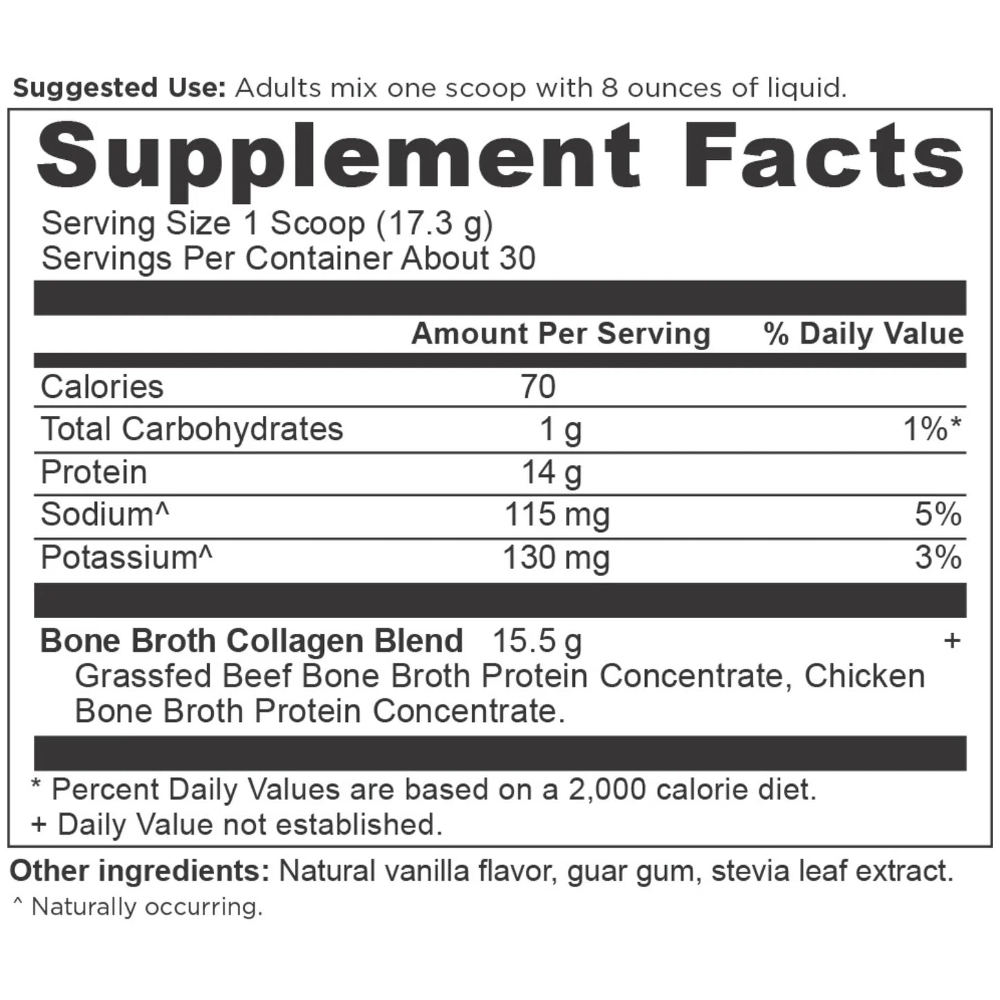 ANCIENT NUTRITION - Bone Broth Collagen - Vanilla - 30 servings