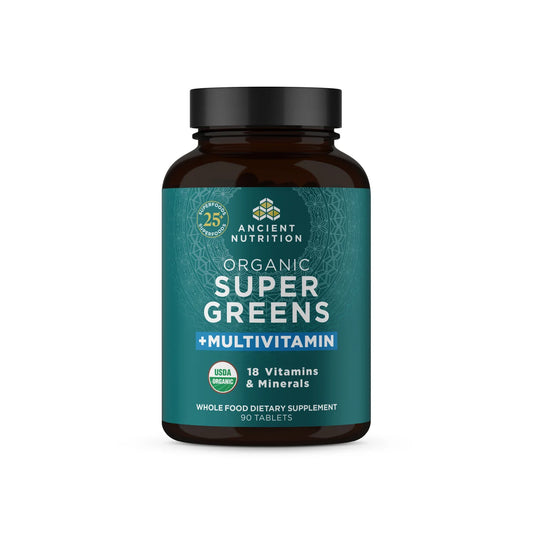 ANCIENT NUTRITION - Organic Super Greens - Multivitamin - 90 tablets