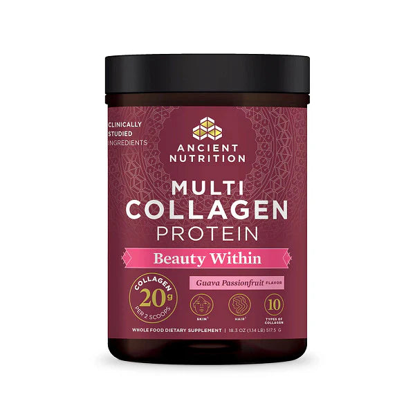 ANCIENT NUTRITION - Multi Collagen Protein - Beauty Within - Guava Passionfruit - 45 servings