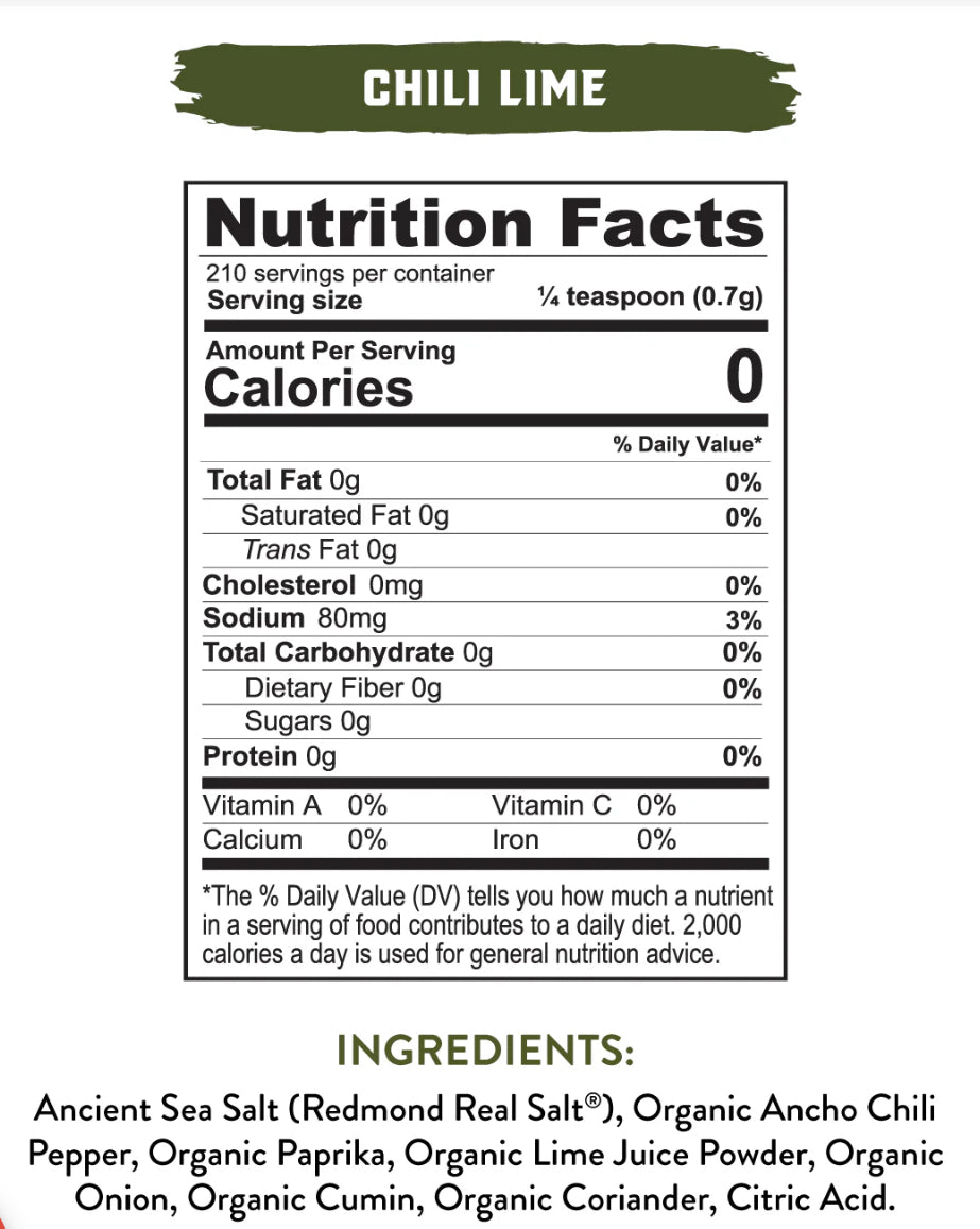 Redmond - Chili Lime Seasoning (5.29 Oz) shaker