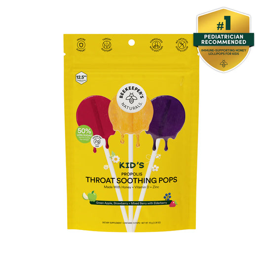 BEEKEEPERS NATURAL - Kids Throat Soothing Pops - 15 ct