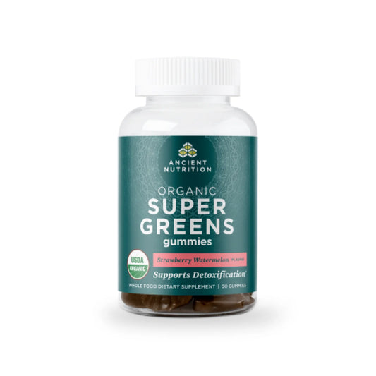 ANCIENT NUTRITION - Organic Super Greens - Strawberry Watermelon - 50 Gummies
