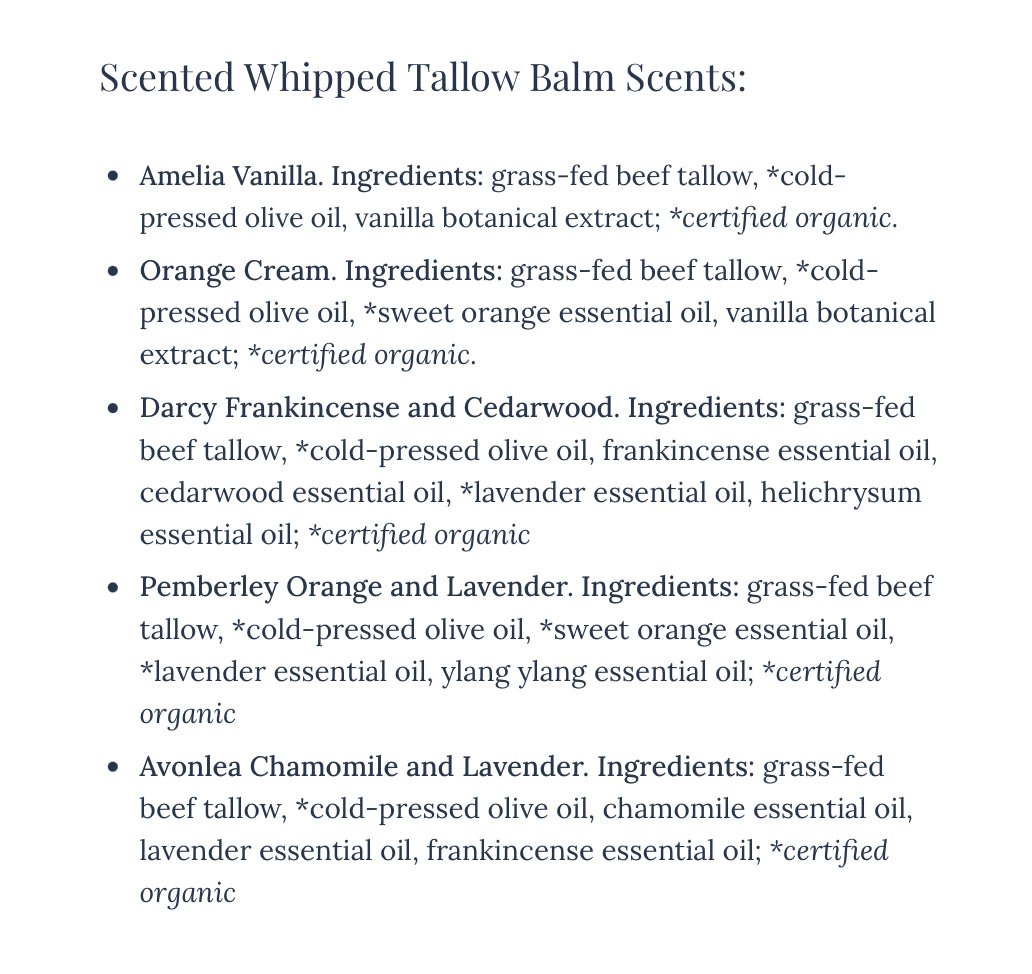 Clara & Fritz Avonlea Whipped Tallow Balm - Chamomile and Lavender - 4oz