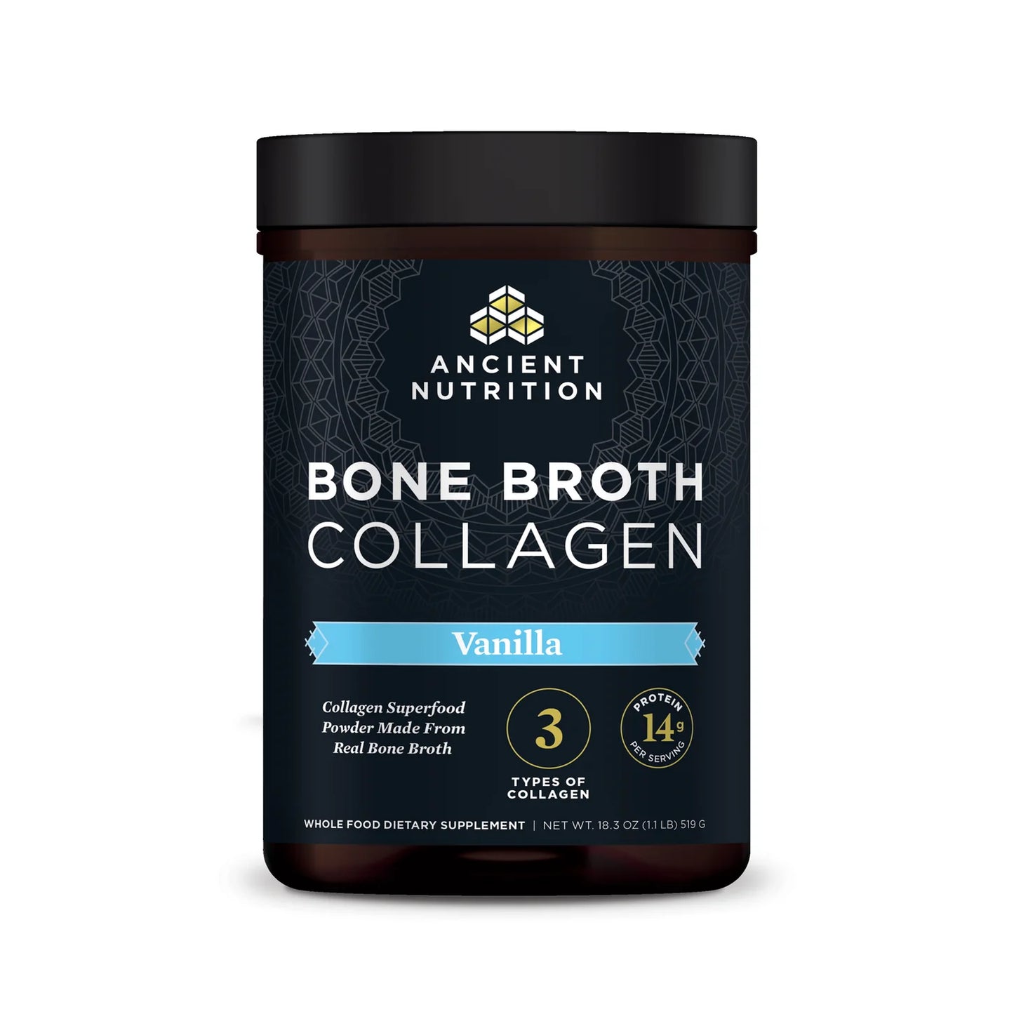 ANCIENT NUTRITION - Bone Broth Collagen - Vanilla - 30 servings