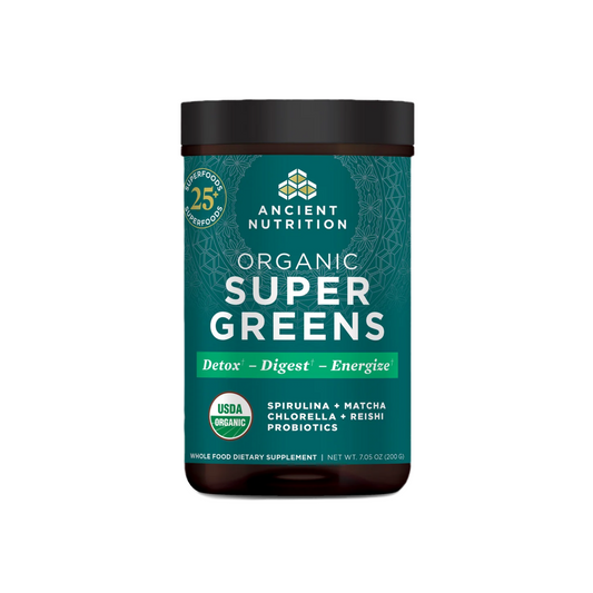 ANCIENT NUTRITION - Organic Super Greens Powder - Detox Digest Energize - 7.05oz