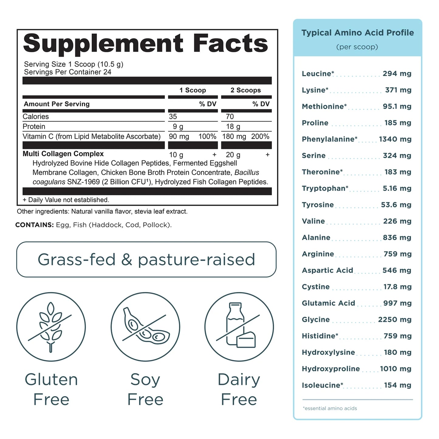 ANCIENT NUTRITION - Multi Collagen Protein - Vanilla - 24 servings
