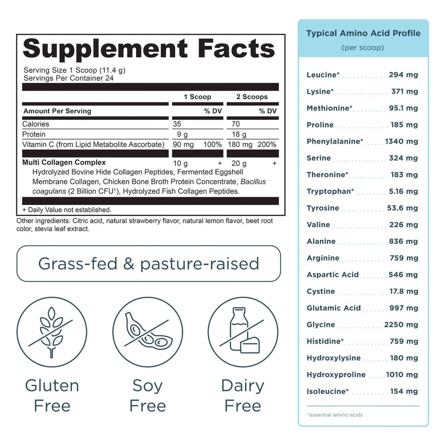 ANCIENT NUTRITION Multi Collagen Protein - Strawberry Lemonade - 24 servings