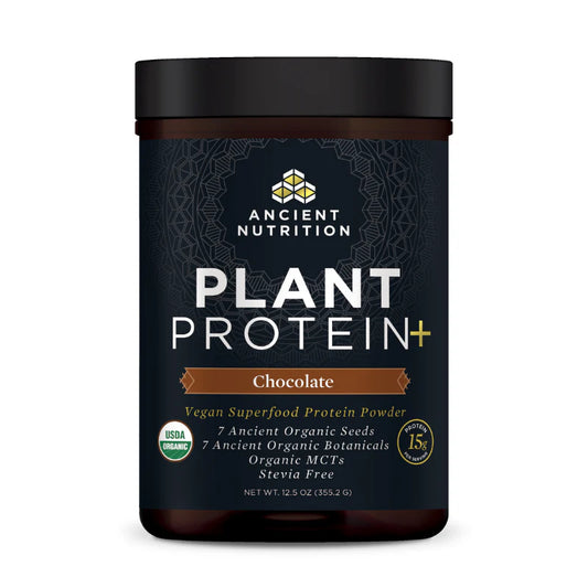 ANCIENT NUTRITION - Plant Protein – Chocolate 12 servings
