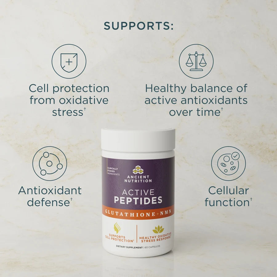 Ancient Nutrition - Active Peptides - Gluathione + NMN