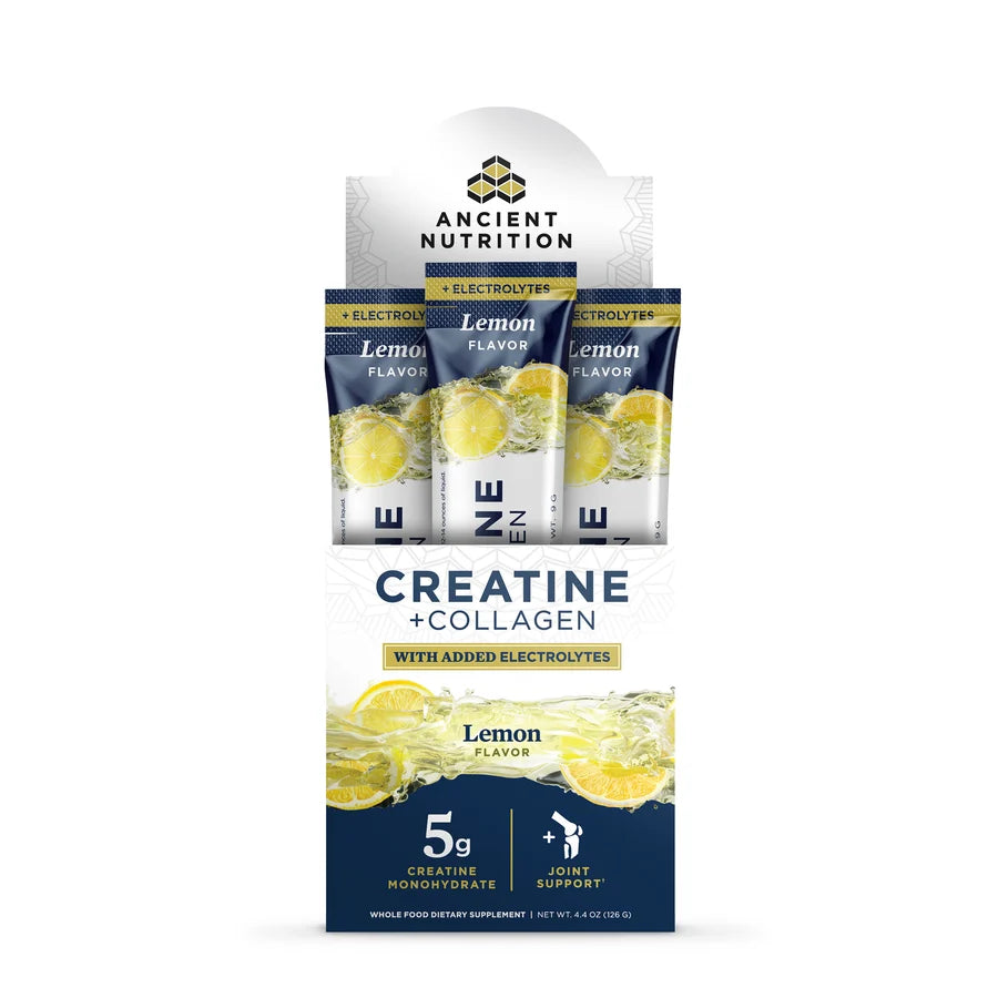 Ancient Nutrition - Creatine + Collagen + Electrolytes - 14 Stick Pack